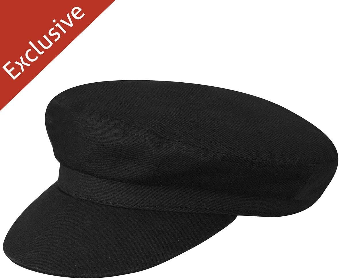 Hats.com Triton Cotton Fiddler Cap Black, X-Large