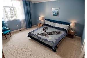 SOLARON Super Thick Heavy Weight Ultra Silky Soft Mink Heavy Duty Reversible Blanket Bed comforters bedspreads Bedding Comforter King or Queen (Queen, 118 Eagle Blue)