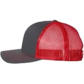apparel-wear.com Richardson 112 Structured Classic Trucker Snapback Custom Box (US, Alpha, One Size, Charcoal/Red)