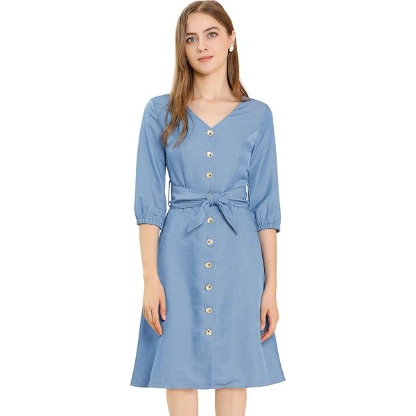 white christmas dresses Denim Shirt Dress main image 0