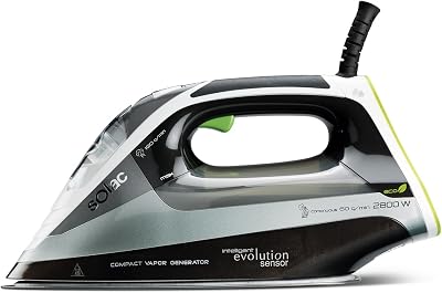 CVG9512 CVG9512-Ferro da Stiro Compatto Intelligent Evolution, elimina Virus e batteri, Eco e Turbo, Tecnologia Sensor, 2800 W, Plastica