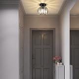 Hudi Fyier Chandelier Crystals Semi Flush Mount Ceiling Light Black 19cm view 5