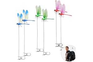 HUNANZHONGYI Dragonfly Clips Bug Repe Llent - 3D Fake Dragonfly Hat Clips,6 Pack Clip on Dragonfly for Garden Decor Indoor/Outdoor Deer and Horse Fly Deter Rent for Patio,Garden