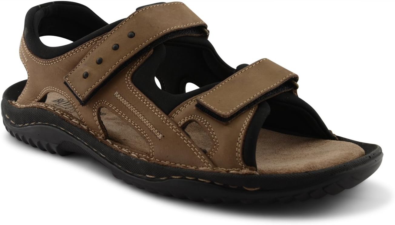 New Mens Nubuck Leather Velcro Strap Sports Walking Open Toe Sandals