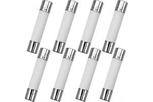 QYKAVM Microwave Fuse 20a 250V WB27X10388 6mmx30mm Slow-Blow Ceramic Fuse Replacement Compatible with Samsung, LG, GE, Whirlpool Microwaves and More,8 Pack