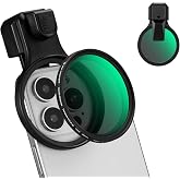 K&amp;F CONCEPT 58mm Press-on ND2-32 Phone Lens Filter Kit | Multi-Coated VND Filter Compatible with iPhone 17/16/15/14/13/12 Standard, 18/17/16/15/14/13/12 Pro&amp;Pro Max, FP102