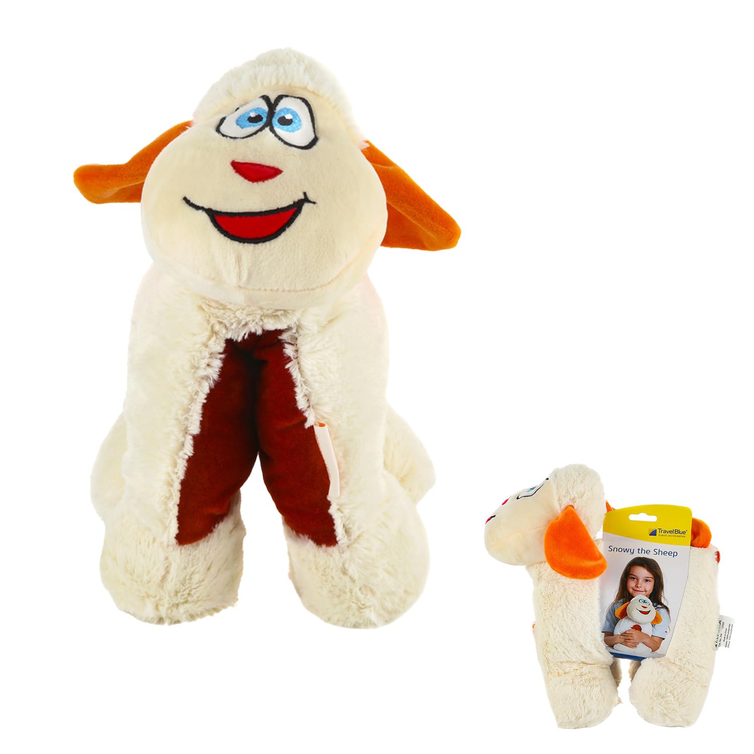 Travel Blue Kinderkissen Snowy das Schaf Reisekissen Flauschiges Reisezubehör Bequem & erholsam Pillow, 27 cm, White (Weiß)