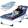 LILYPELLE Portable Folding Camping Cot, Adjustable 5-Position Face Down Folding Chaise Lounge Chairs, Outdoor Portable Bed Sleeping Cot for Camping, Pool, Beach, Patio