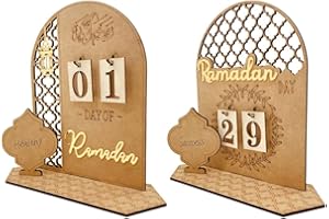 Hitopin 2 Pieces Ramadan Advent Calendar Countdown Calendars Decorations Eid Mubarak Calendar Eid Calendar Decorations, 30 Days Eid Mubaraks, Ramadan Gift for Kids, Eid Decor, Home Party Ornament