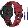 AK Silicone Watch Band Compatible with Garmin Forerunner 735XT / 235/235 Lite Soft Replacement Strap with Metal Buckle for 735xt/220/230/235/620/630