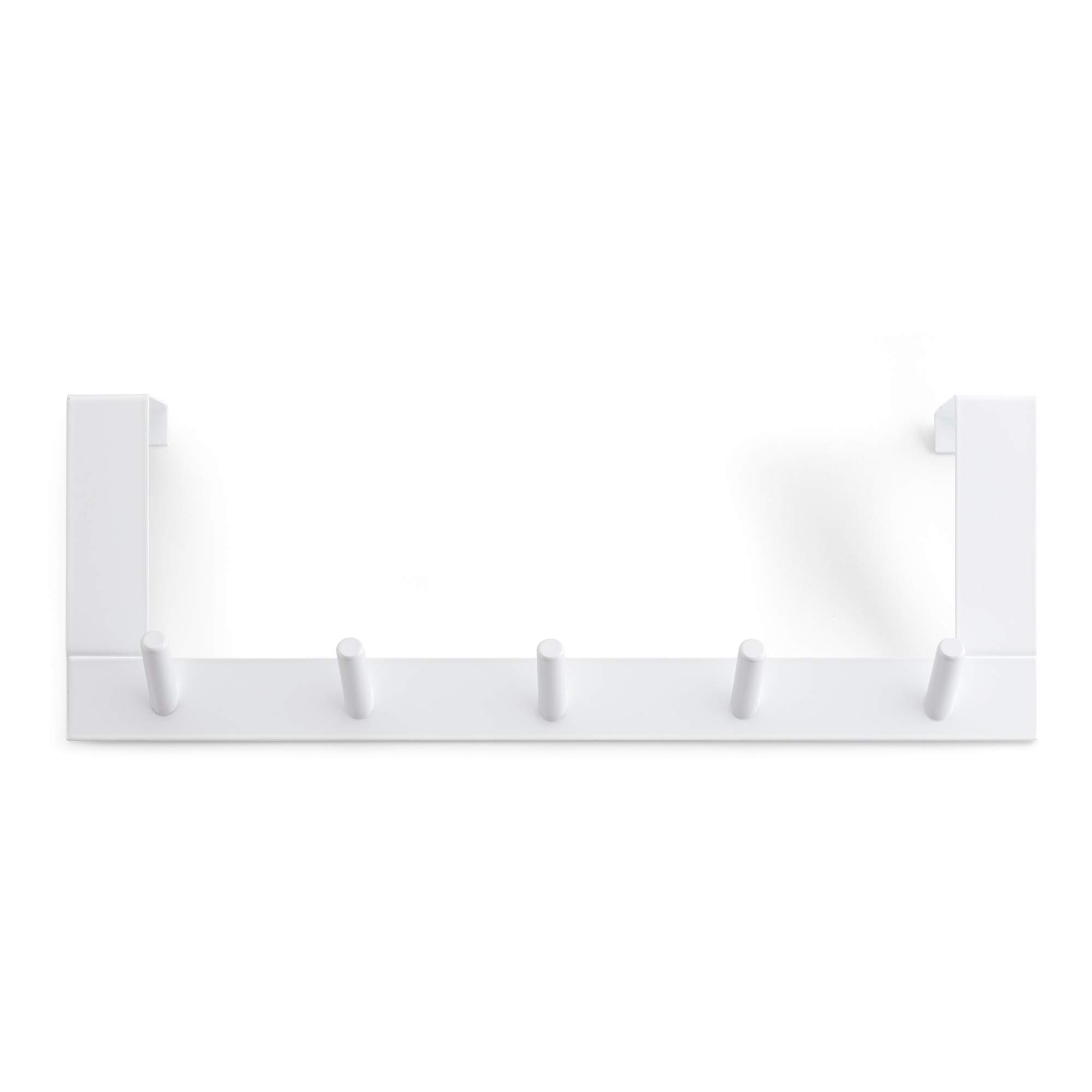 Rayen White coat hook with 5 hooks | door hook | multifunctional | space-saving, metal, 36x12,5x4 cm