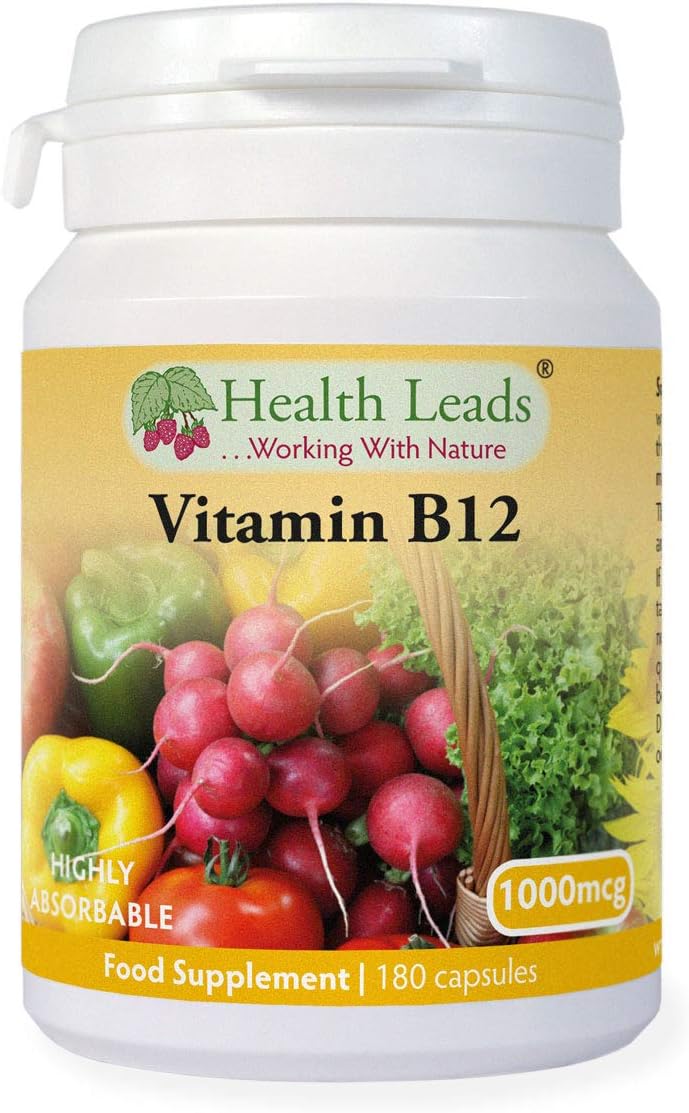 Vitamin B12 Methylcobalamin 1000µg 180 Capsules, Magnesium Stearate Free & No Nasties