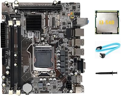 Zunedhys H55 Desktop Motherboard LGA1156 I3 540 CPU DDR3 SATA Cable Thermal