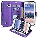 S6 Active Case, LK Galaxy S6 Active Wallet Case, Luxury PU Leather Case Flip Cover with Card Slots & Stand For Samsung Galaxy S6 Active, PURPLE