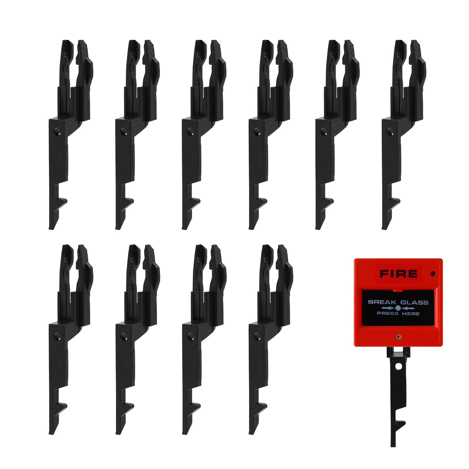 Fire Alarm Test Key, 10 Pack Fire Call Point Keys Spare Emergency Door Release Keys Universal Call Points Safe Tools Compatible with Versions of Call Point Easy to Use for Fire Safety Checks (Black)