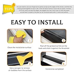 Yourkar 4 PCS Car Door Sill Protector, 3D Carbon