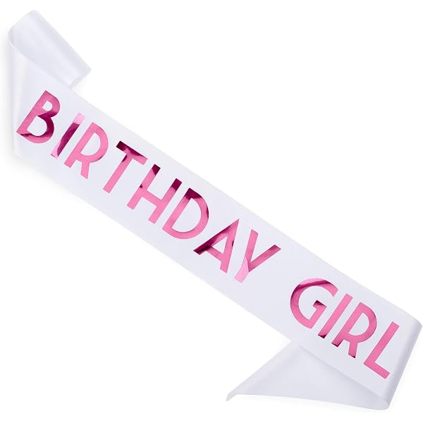 Birthday Girl Sash - Pink Satin & Silver Glitter 'Happy Birthday Princess' Sash For Women's Parties
