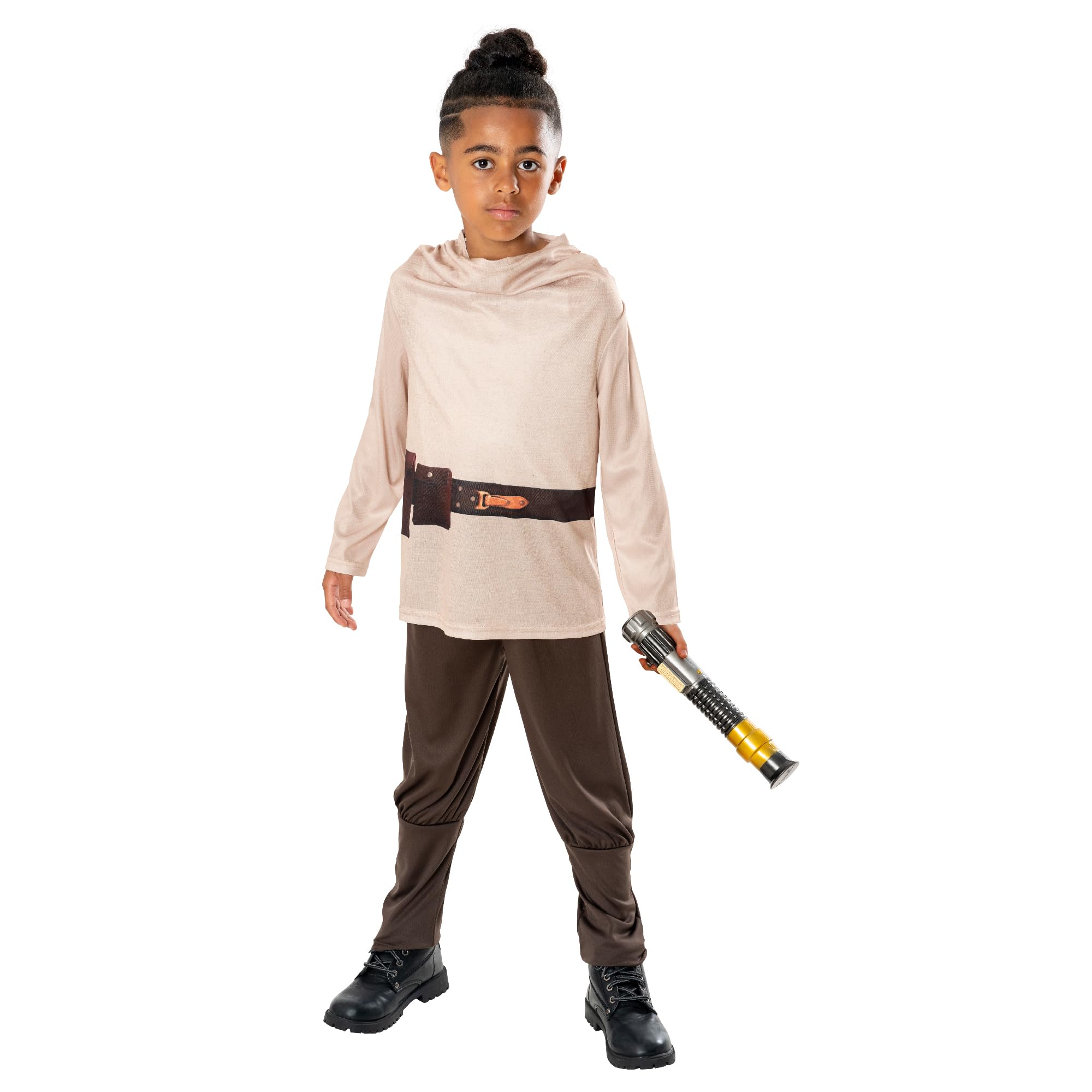 Rubies 3014777-8000 Obi Wan Kenobi with non-light up Lightsaber Kids Fancy Dress, Boys, Multicoloured, 7-8 Years Halloween