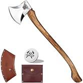 THRWCLUB 32.6 Inch Professional Wood Splitting Axe, Wood Chopping Axe with Hickory Wood Handle and Leather Sheath, Felling Ax, Sporting Axes, Racing Axes for Timbersports - Head 6 lbs