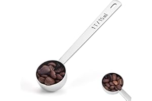 Lilybeam Long Handle Coffee Scoop: 18/8 Stainless Steel 1 Tablespoon 5.64 Inch Metal Measuring Spoon Tbsp Scoop for Coffee Be