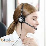 Wantek 3.5mm Headset with Mic Noise Cancelling Call Controls Computer Office view 3