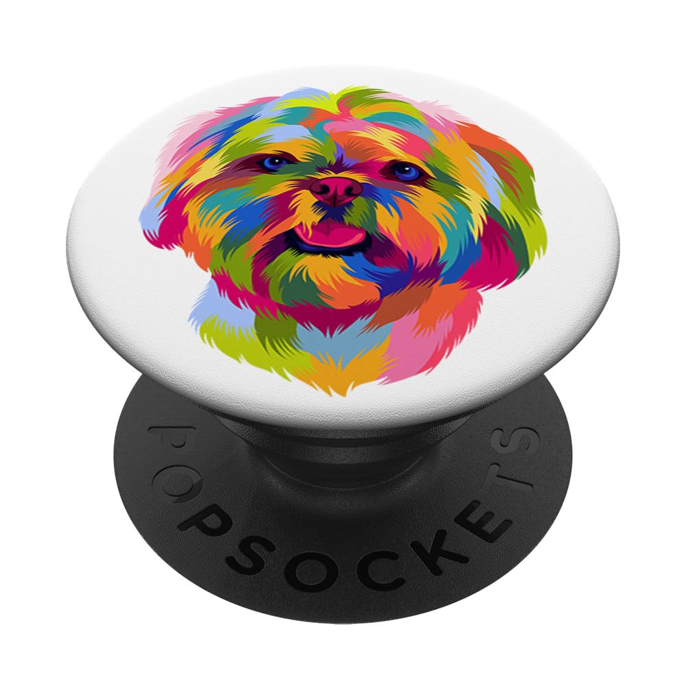 Colorful Pop Art Shih Tzu Portrait Shitzu Puppy Owner PopSockets Swappable PopGrip