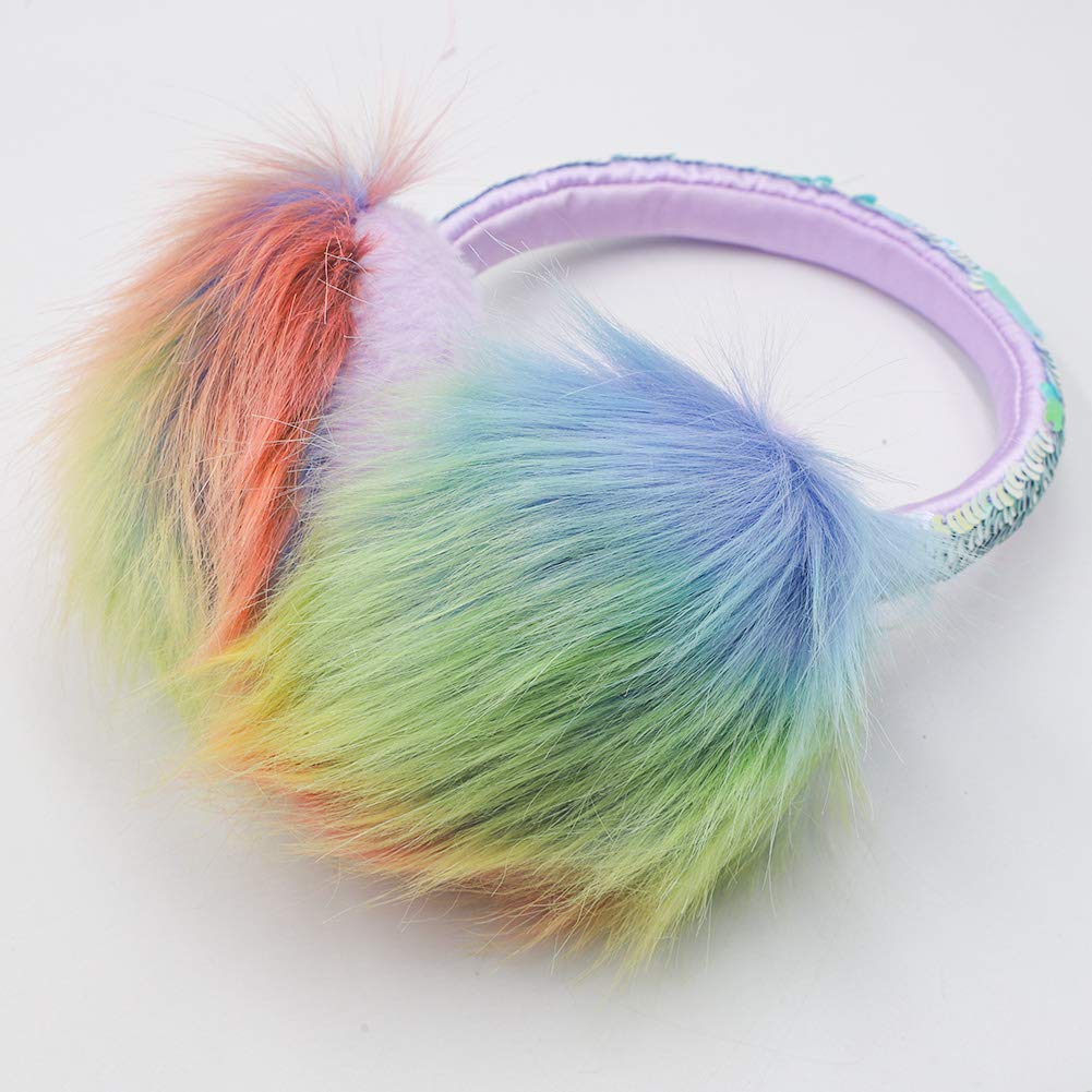 Womens Winter Warm Fluffy Ear Muffs Cute Faux Fur Earmuff for Girls Mom
