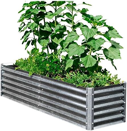 EarthMark Alto Series 40 in. x 76 in. x 17 in. Galvanized Metal Garden Bed Bundle