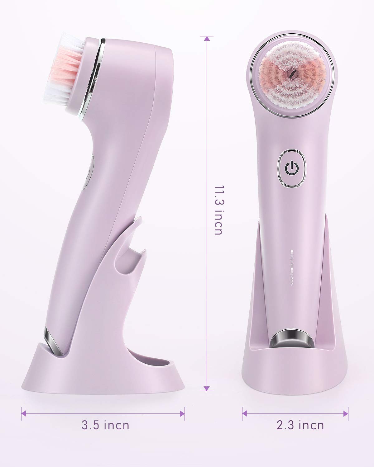 Liberex KC-5200 Spin Facial Cleansing Brush - Bi-directional Rotation Mode Face Brush with IPX7 Waterproof, Wireless Charging, 2 Different Brush Heads for Sensitive, Mixed and Oily Skin: Beauty