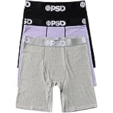 PSD Underwear Mens Boxer Briefs - 6 Pack Boxer Briefs, Standard & Mid Length, Soft & Breathable Boxer Briefs for Men