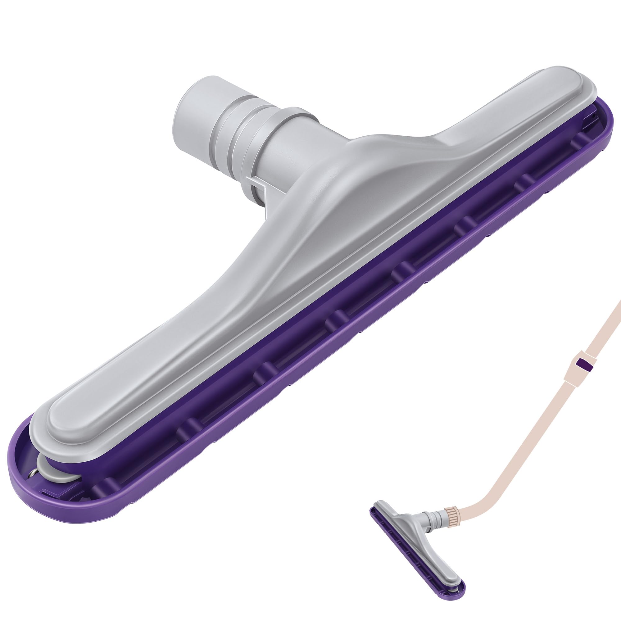 Photo 1 of HappyAlley Replacement EZ Glide Floor Tool Compatible with Proteam Backpack Vacuums 10 QT & 6 QT, Upgraded 14" Hard Surface Floor Tool Compatible with Commercial Cleaners (Nylon Brush,Purple Gray)