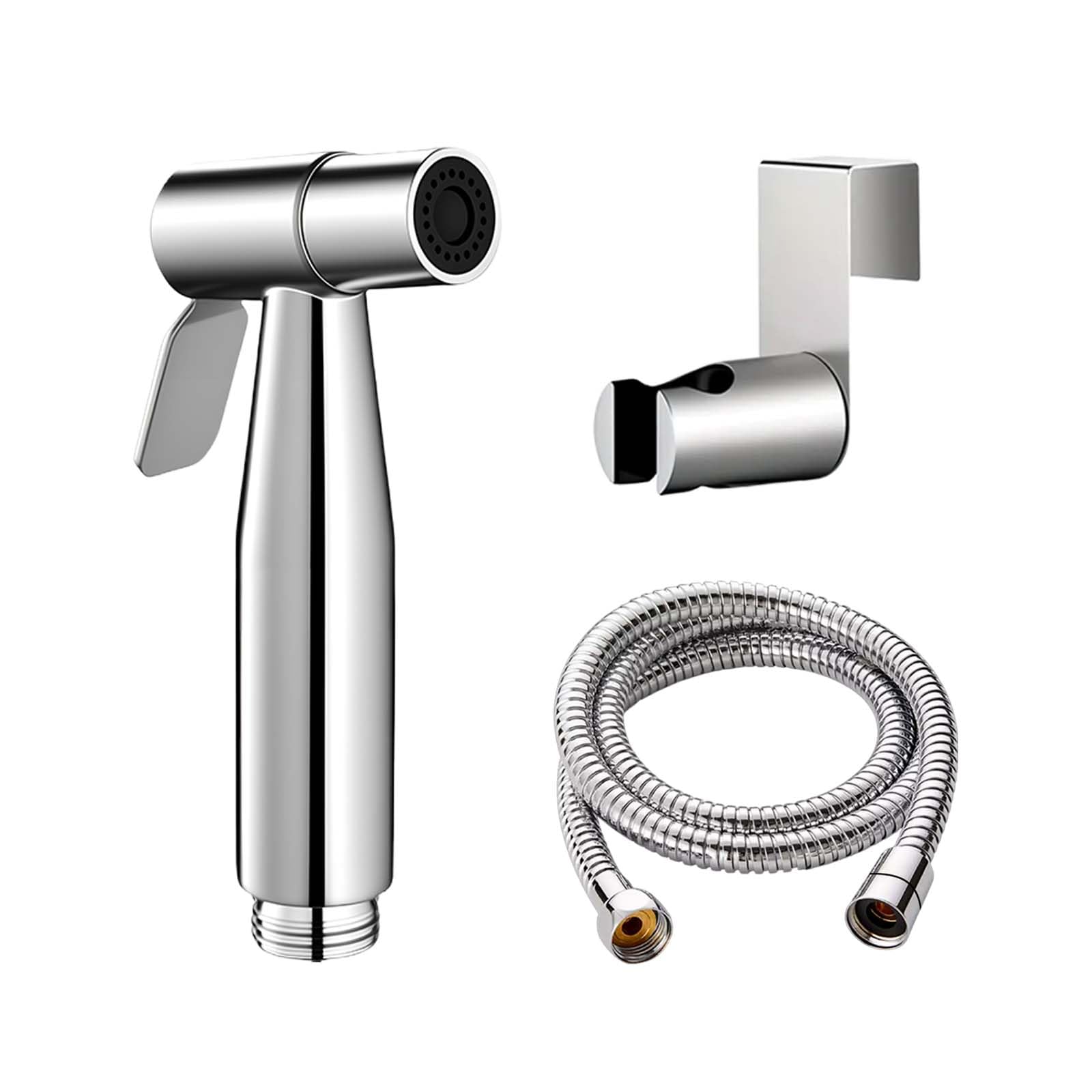 WEIDMAX Hand Held Bidet Sprayer Stainless Steel Sprayer Shattaf Toilet Bidet Shower Head with 49-inch Hose and Bracket Holder