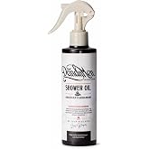 DandyMen Shower Oil for Men &ndash; Hydrating In-Shower Body Wash &amp; Cleanser with Sunflower &amp; Avocado Oils &ndash; 8.45 oz, Obsidian Cardamom