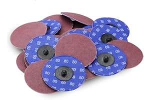 BHA Aluminum Oxide Quick Change Sanding Discs, 3", 80 Grit - 25 Pack