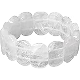 TUMBEELLUWA Wide Chunky Beaded Bracelets for Women Men, Healing Crystal Beaded Bracelets Gemstone Jewelry Birthday Gifts for Her Him