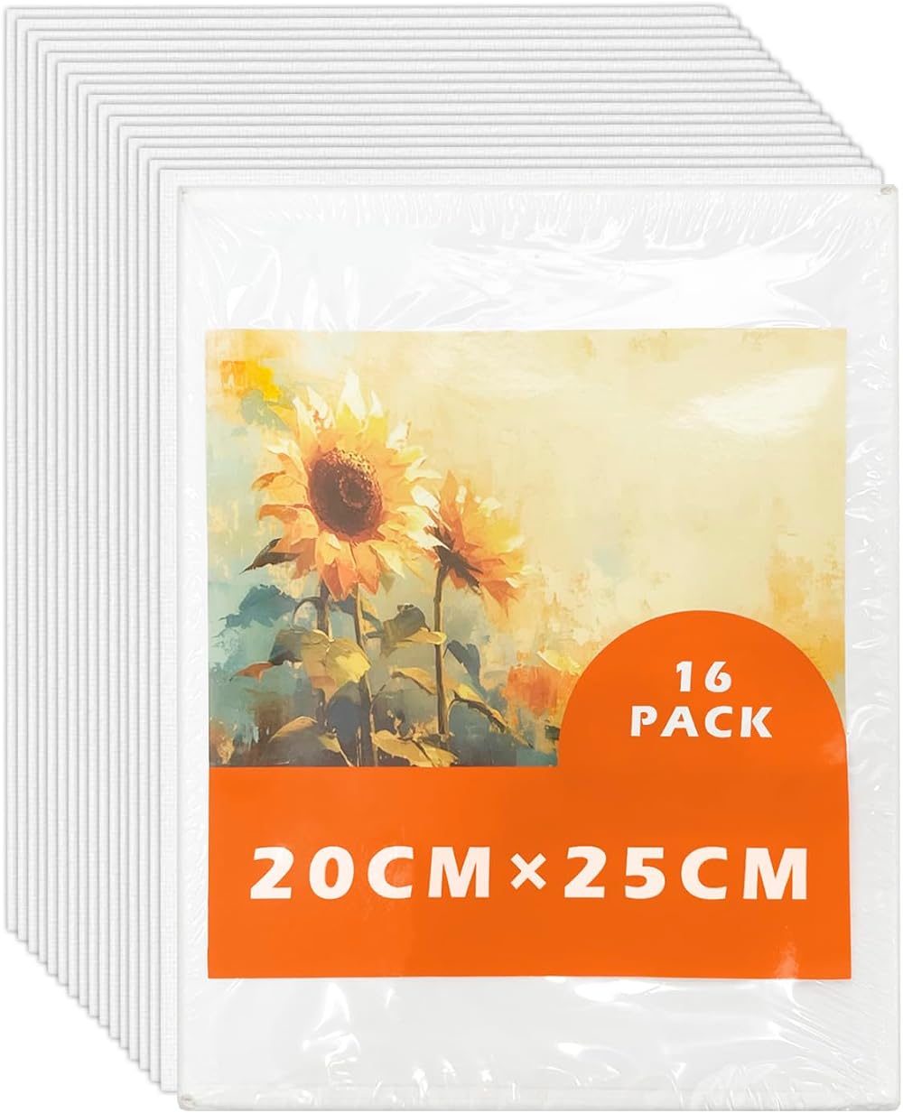 LUFEEMGA 16 Pack 20x25 cm Canvas Panels Acid-Free for Acrylic Oil Painting 8x10