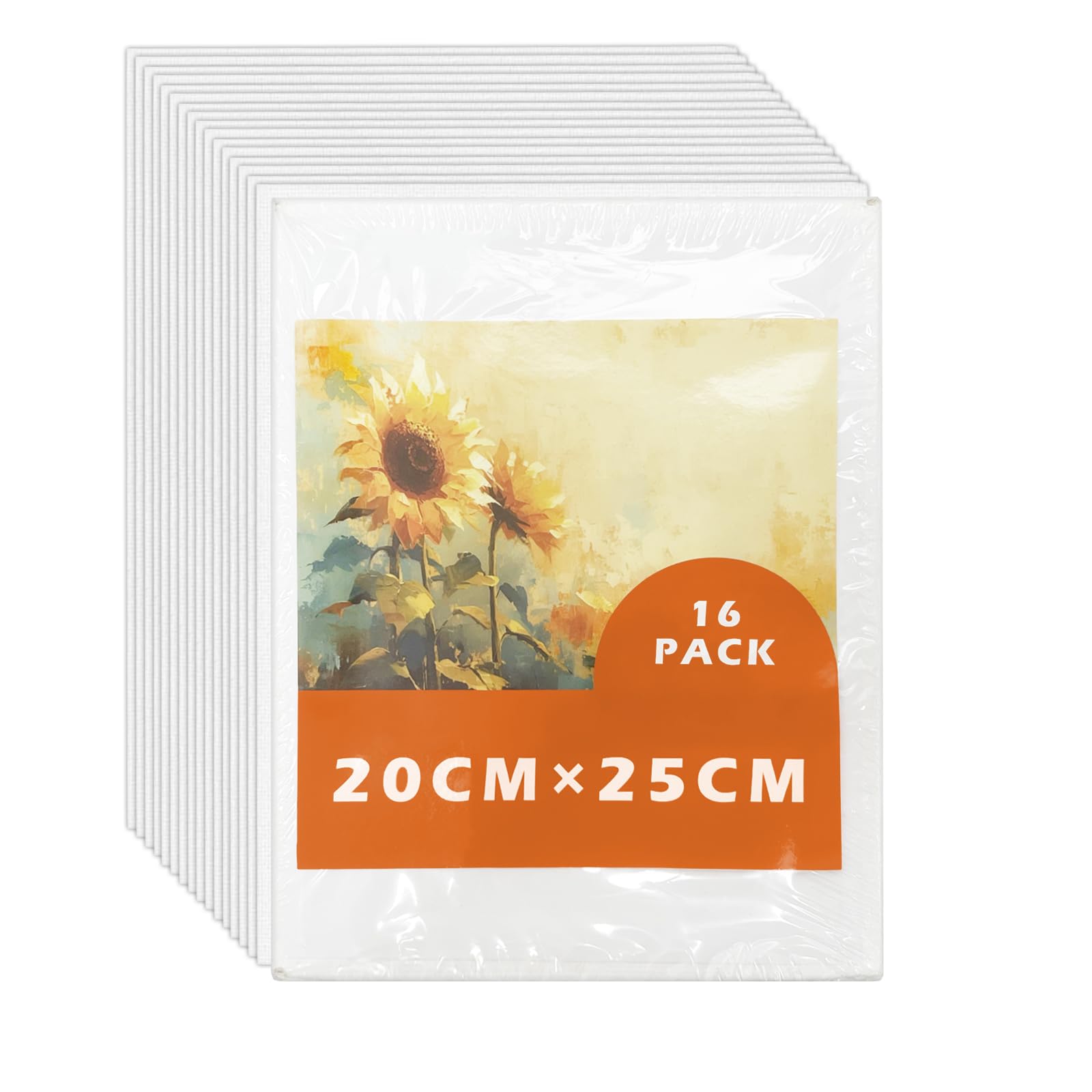 16 Packs Canvas for Painting Blank Canvas Panels Board 20 x 25 cm(8" x 10") canvases Painting Artist Boards Acid-Free for Acrylic, Oil,Art Painting Panel