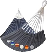GOCAN Brazilian Double Hammock 2 Person 220x160cm Dark Grey XL 300kg