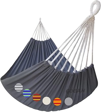 GOCAN Brazilian Double Hammock 2 Person 220x160cm Dark Grey XL 300kg