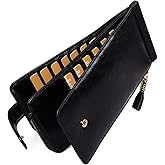 Huztencor RFID Wallet Women Large Size Bifold Multi Card Wallet Case with Zipper Pocke Credit Card Holder for Women | Credit Card Holder, RFID Blocking