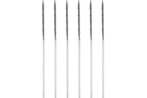 HARFINGTON 6pcs Wire Bore Brush Set 6 Inch Length 3/16 Inch Shank Stainless Steel Bristles Cleaning Brush for Clean Car Part 