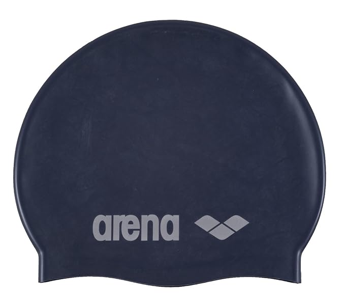 arena Kinder Unisex Wettkampf Badekappe Classic Silikon Junior (Verstärkter Rand, Weniger Verrutschen), Denim-Silver (71), One Size