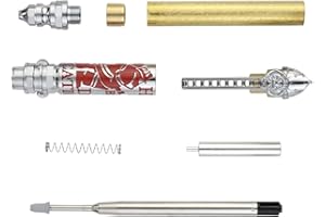 Penn State Industries PKFIRECHR Firefighter 'Push & Lock' Pen Kit (1pack in Chrome & Red)