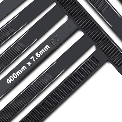 JQKX Cable Ties 400mm 7.6mm Heavy Duty 70kg UV Resistant 100P Black