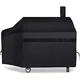 NEXCOVER Offset Smoker Cover - 60 Inch Waterproof Charcoal Grill Cover, Outdoor Heavy Duty BBQ Cover, Rip Resistant Smokestac