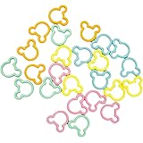 Colorful Stitch Markers for Knitting and Crocheting Needles Stoppers Locking Sewing Accessories 30Pcs Metal (Bear)
