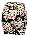 Doublju Stetch Knit Bodycon Mini Skirt (Made In USA / Plus size available) BLACKPRINT LARGE