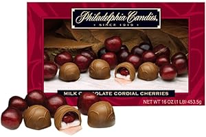 Philadelphia Candies Milk Chocolate Covered Cordial Cherries with Liquid Center Net Wt 1 lb