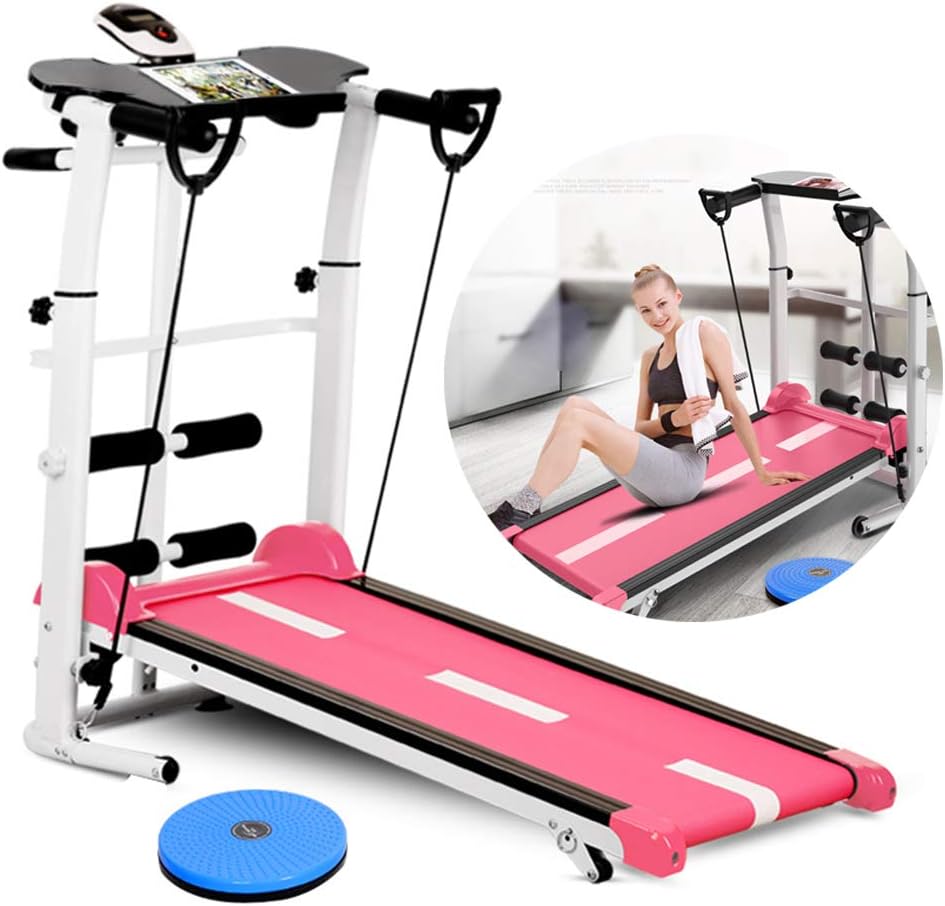 LPW Shock Absorption Mechanical Treadmill, Folding Home Treadmill, 3 in 1 Multi-Function Calorie Counter, Quiet And Height Adjustable, Intended for Home/Office,1