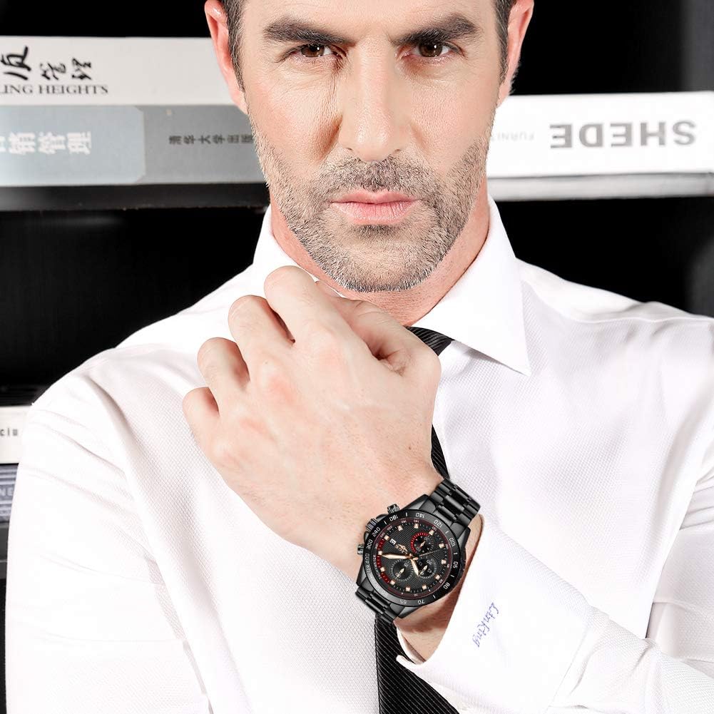 LIGE - Mens Watch - LG9994D, Black - Image 3